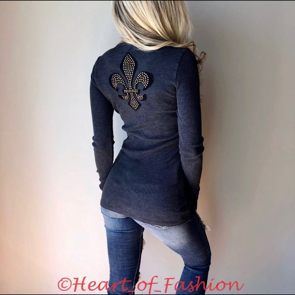 Vocal Long Sleeve Embellished Thermal Graphic Top - Picture 6 of 7